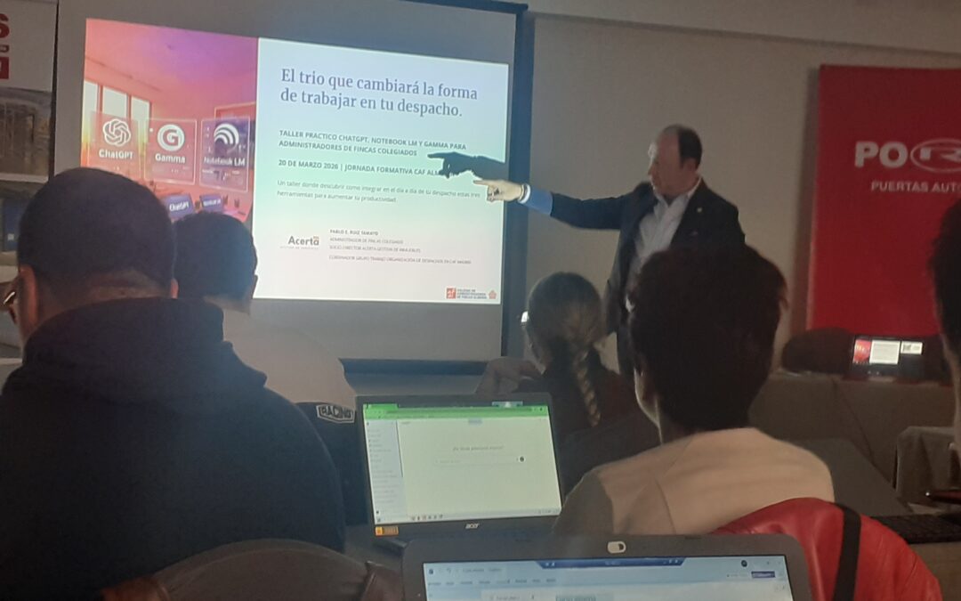 “Taller práctico ChatGPT, Notebook LM y Gamma para Administradores de  Fincas CAF ALMERIA”